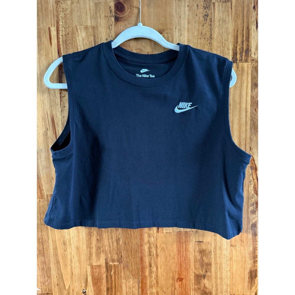 Nike “The Nike Tee” Sleeveless Cropped Tee Sz. Medium Black